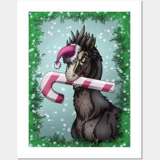 Merry Christmas Dinosaur Posters and Art